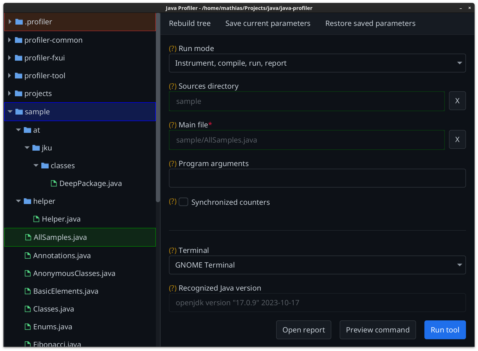 FxUI main window