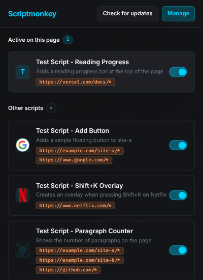 Scriptmonkey Popup Details