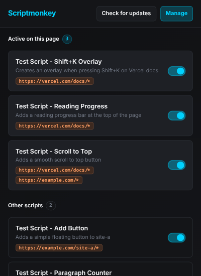 Scriptmonkey Popup Details