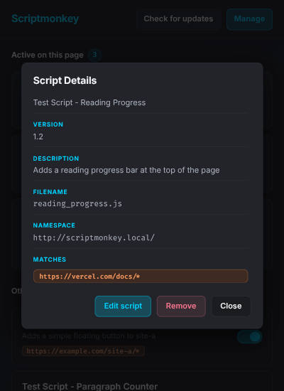 Scriptmonkey Popup Overlay